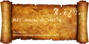 Nádasdy Ádám névjegykártya